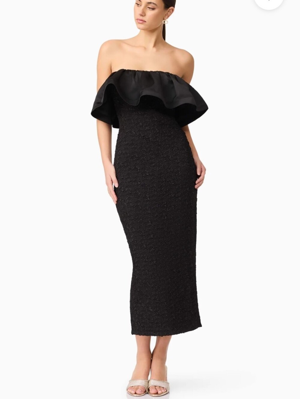 Elliatt Black Dandelione Strapless Midi Dress Small Women's New Special Occasion